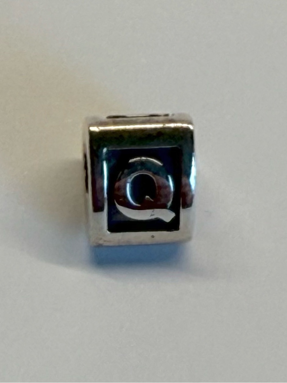 Pandora 925 Sterling Silver Letter Q Charm ALE Initial Bead